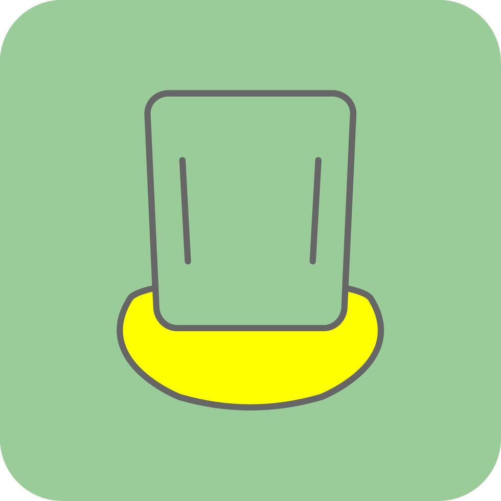 Top Hat Filled Yellow Icon vector