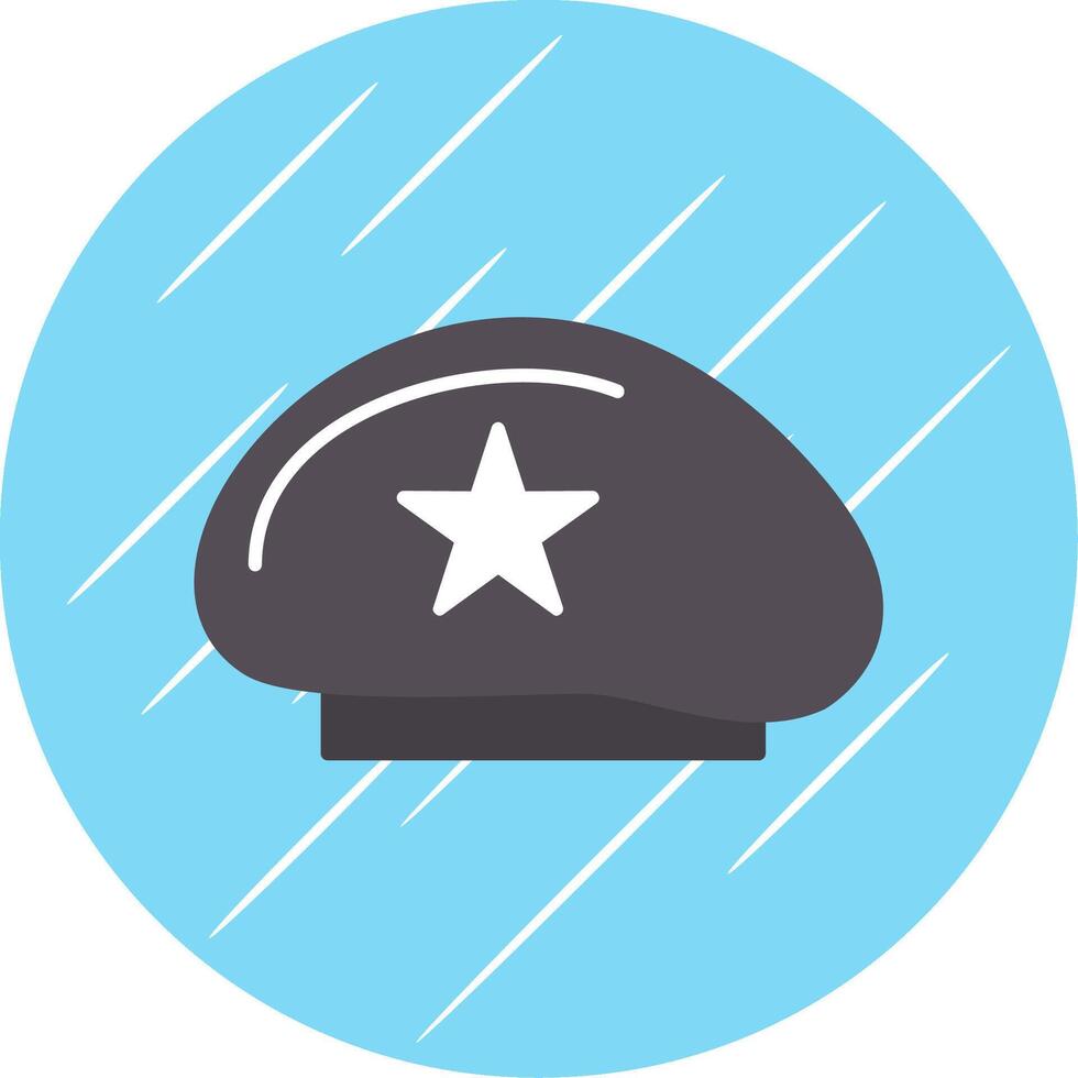 Beret Flat Blue Circle Icon vector