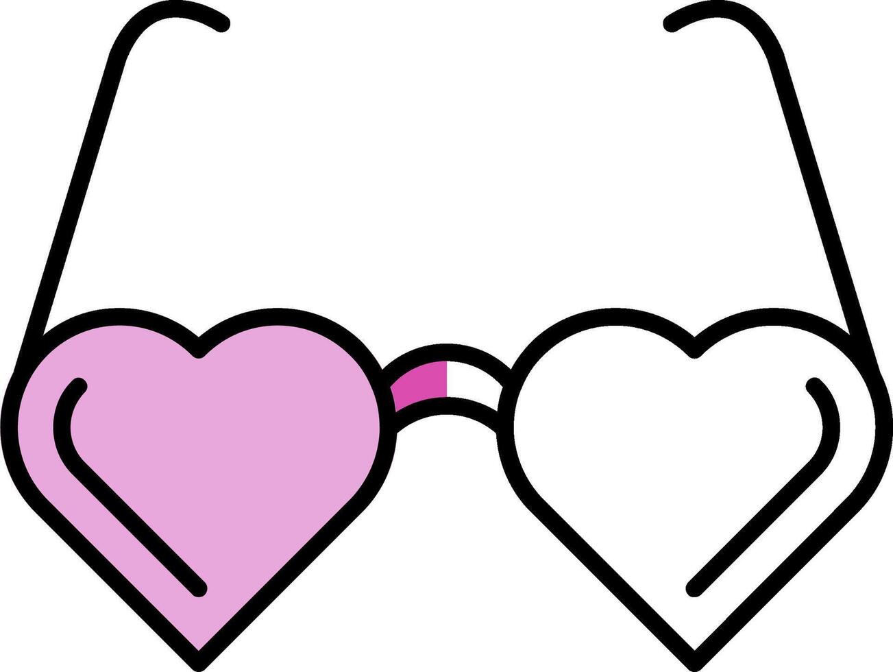 Heart Glasses Filled Half Cut Icon vector