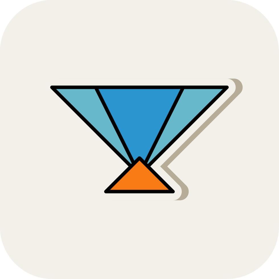 Hand Fan Line Filled White Shadow Icon vector