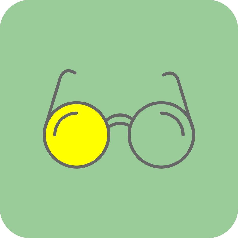 Sun Glasses Filled Yellow Icon vector