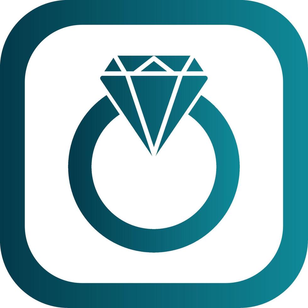 Diamond Ring Glyph Gradient Round Corner Icon vector