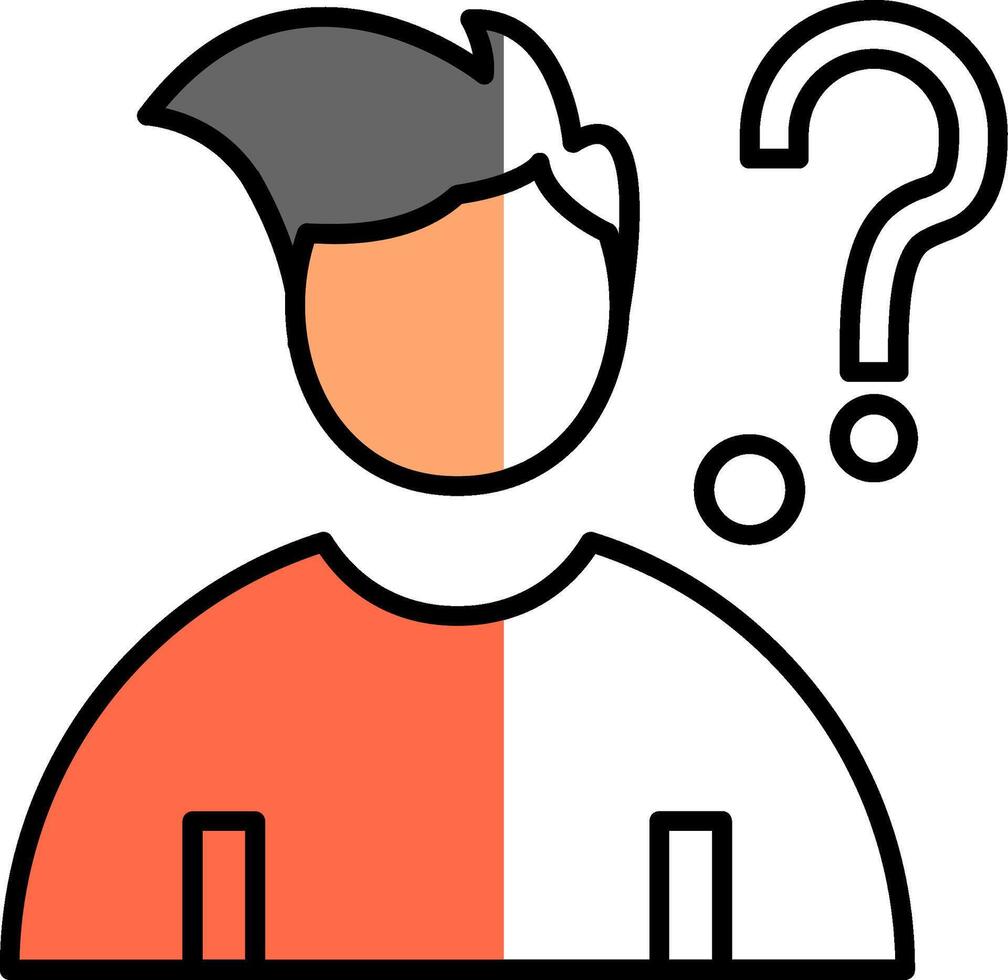 Question Filled Half Cut Icon vector