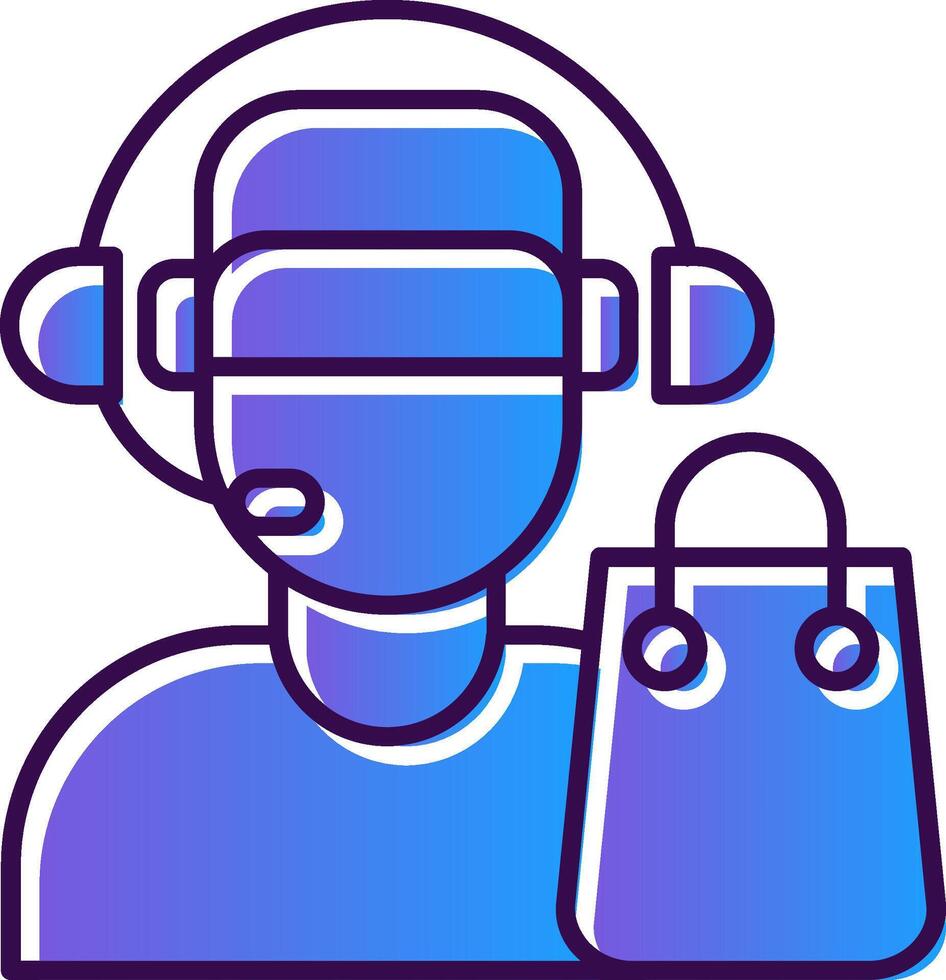Customer Service Agent Gradient Filled Icon vector