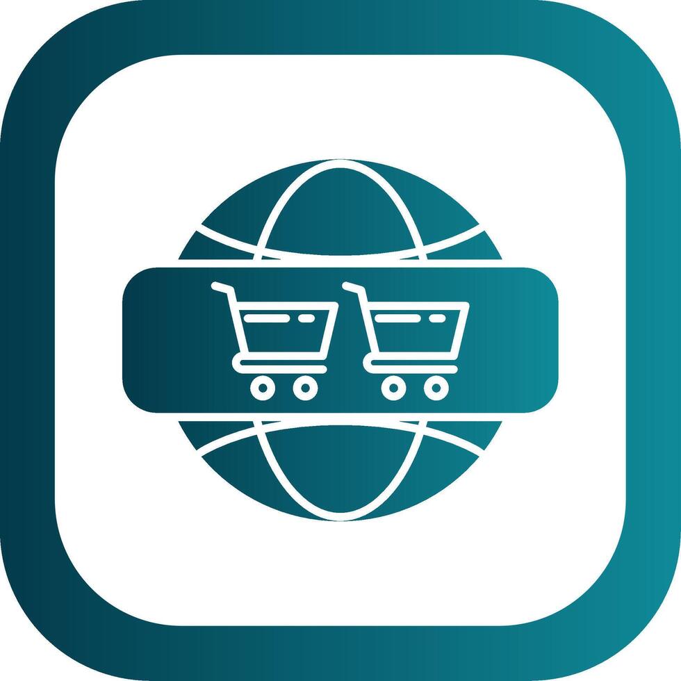 Online Shoping Glyph Gradient Round Corner Icon vector