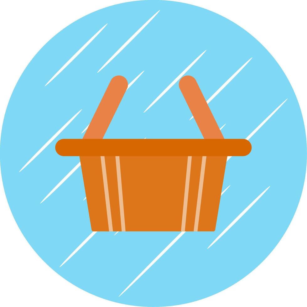 Shopping Basket Flat Blue Circle Icon vector