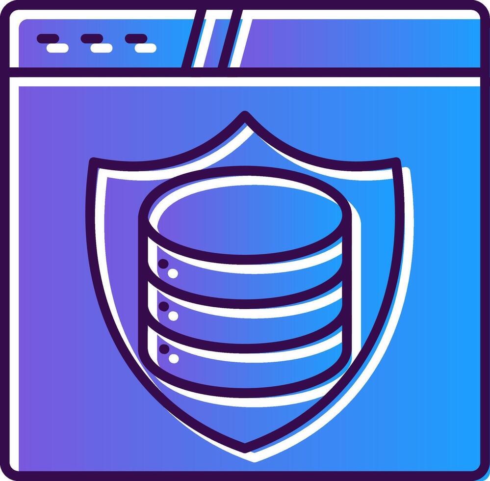 Data Protection Gradient Filled Icon vector