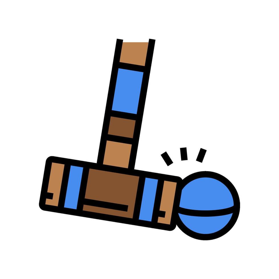 stroke croquet game color icon illustration vector