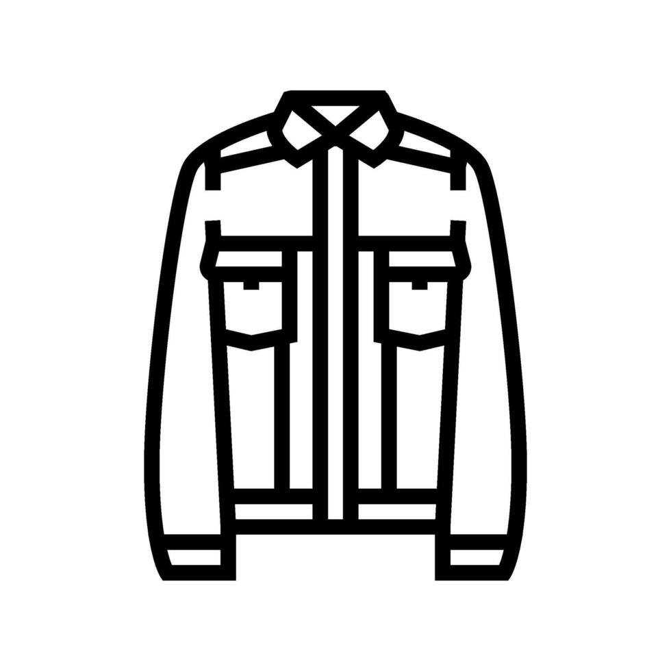 mezclilla chaqueta ropa de calle paño Moda línea icono ilustración vector