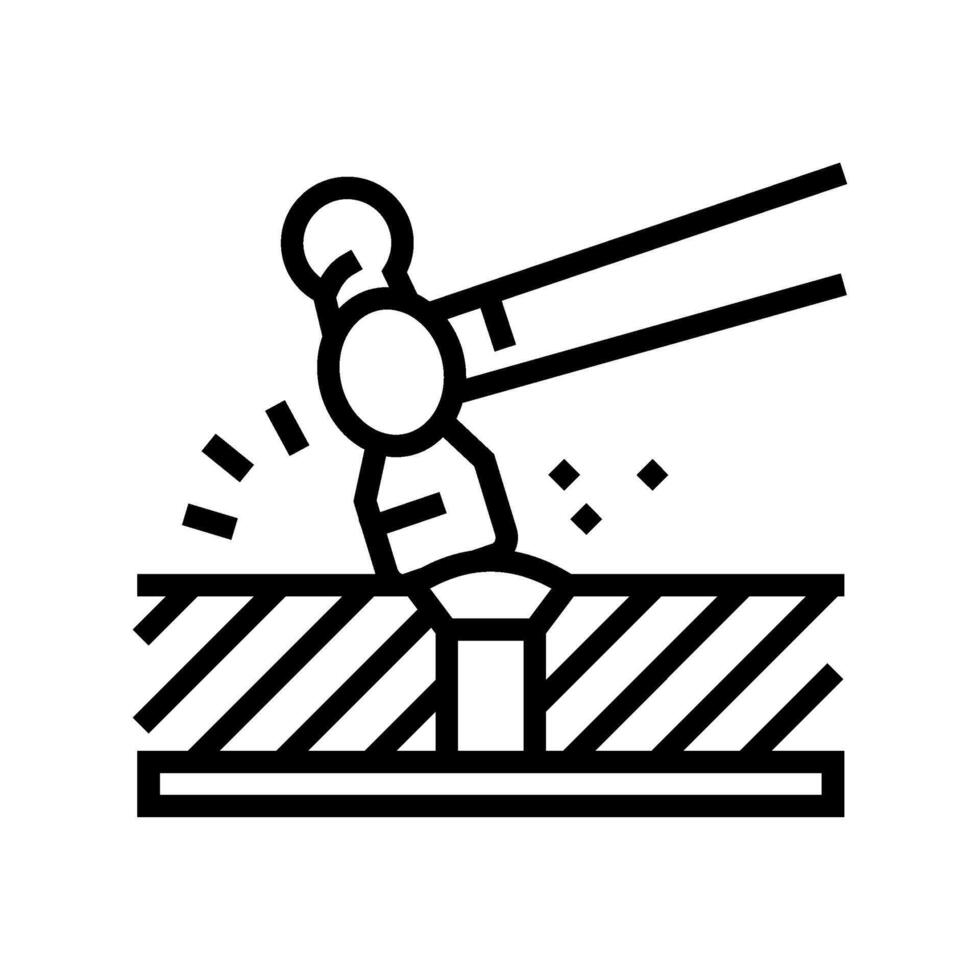 riveting blacksmith line icon illustration vector