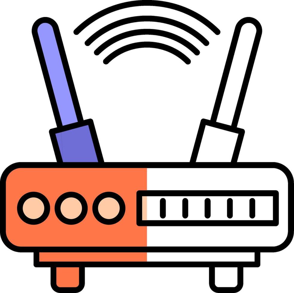 Wifi Filled Half Cut Icon vector