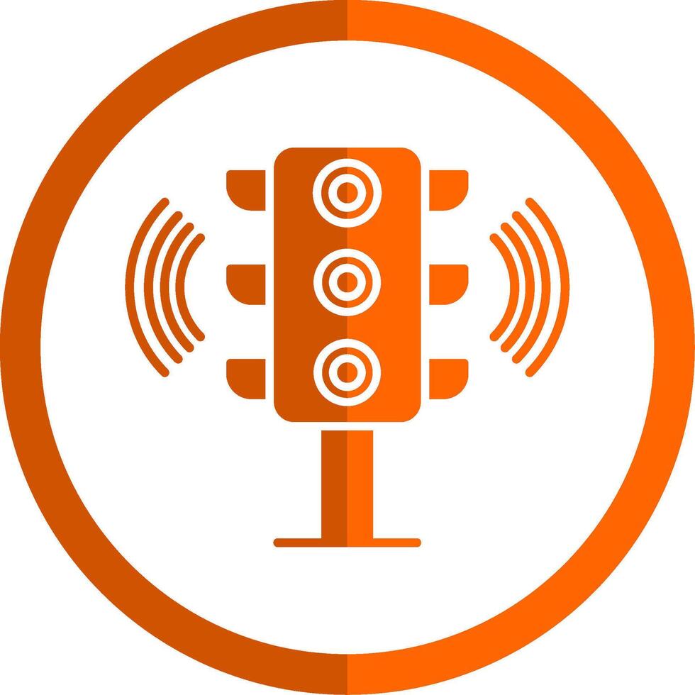 Traffic Signal Glyph Orange Circle Icon vector