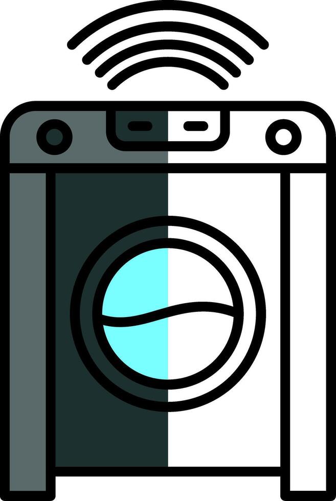 Smart Washing Machine Filled Half Cut Icon vector