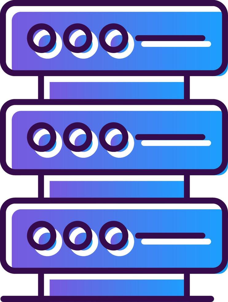 Database Gradient Filled Icon vector