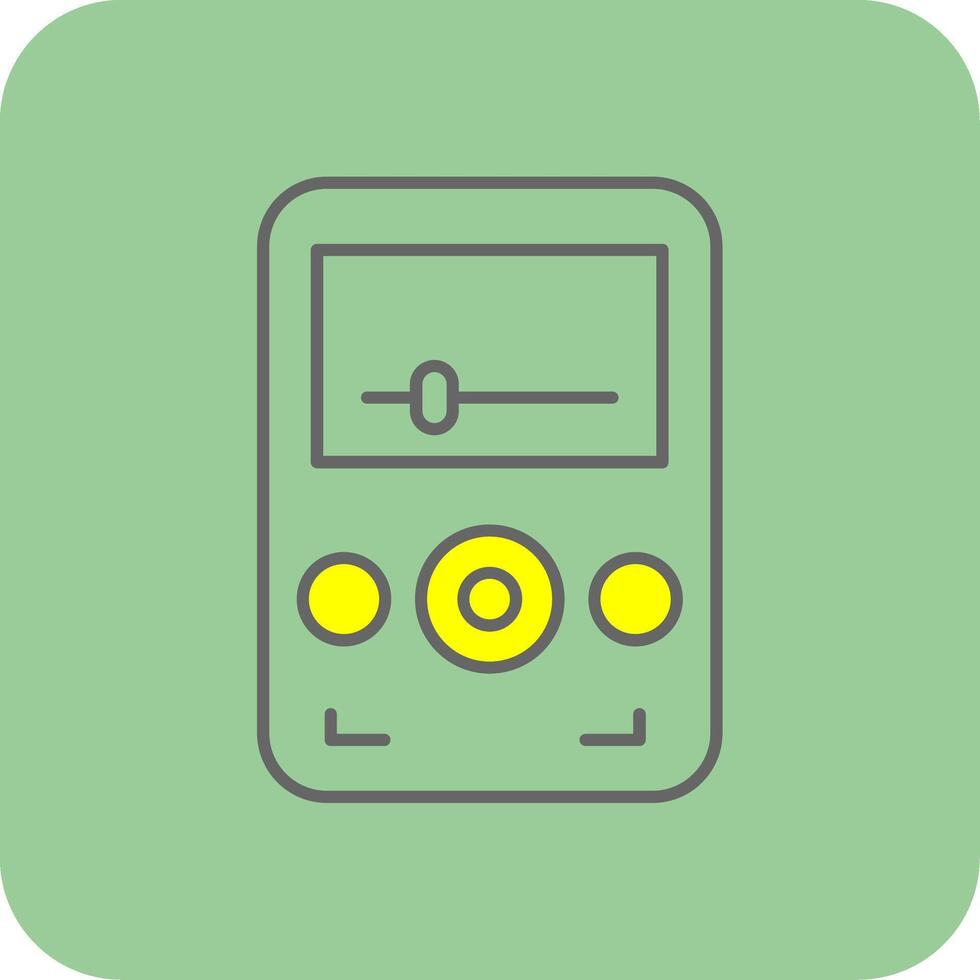 Audio Player Filled Yellow Icon vector