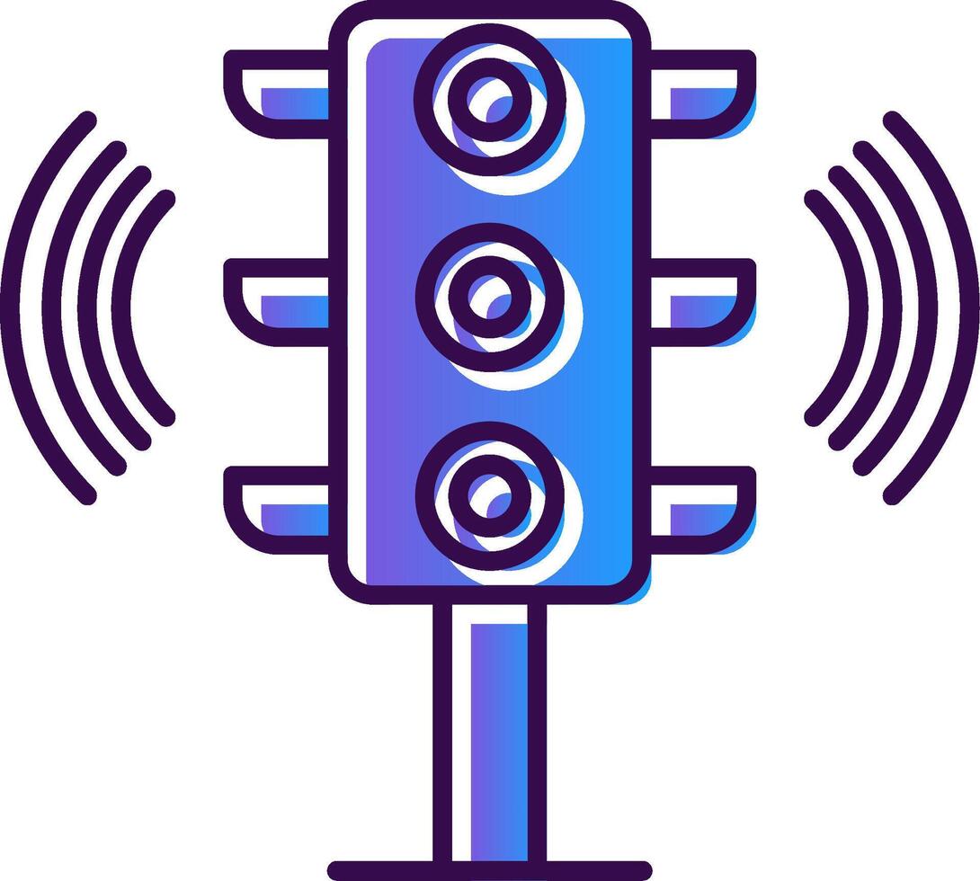 Traffic Signal Gradient Filled Icon vector