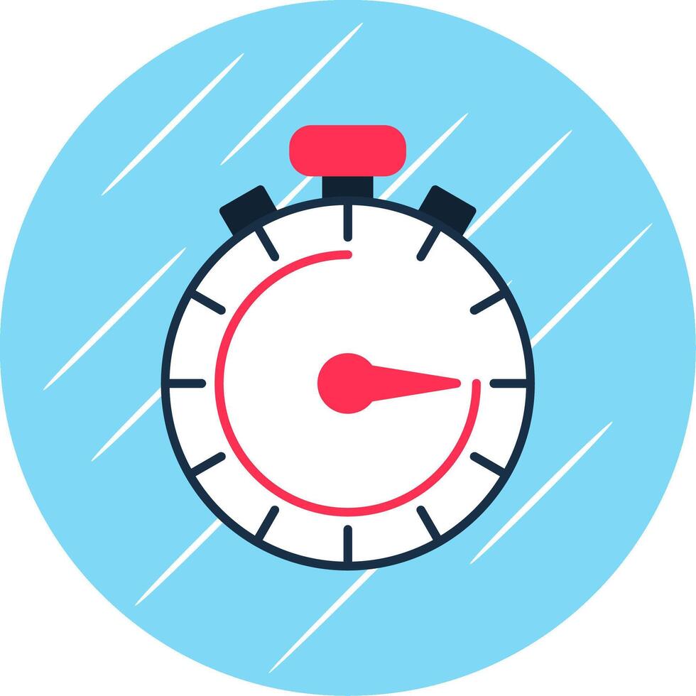 Stopwatch Flat Blue Circle Icon vector