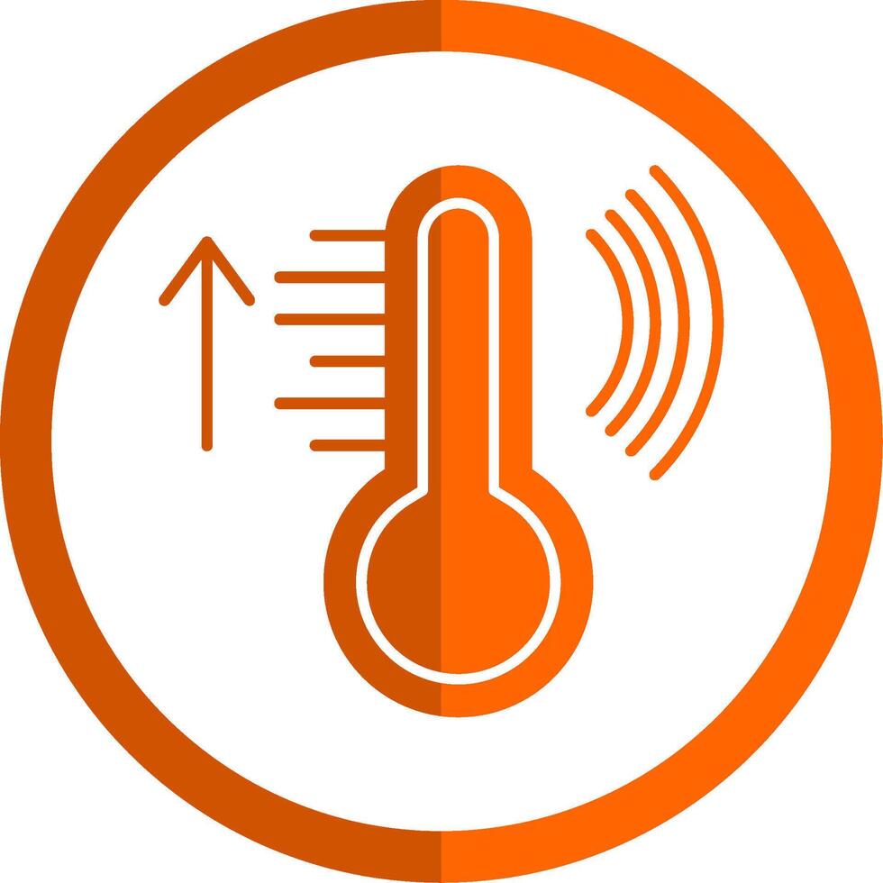 inteligente temperatura glifo naranja circulo icono vector