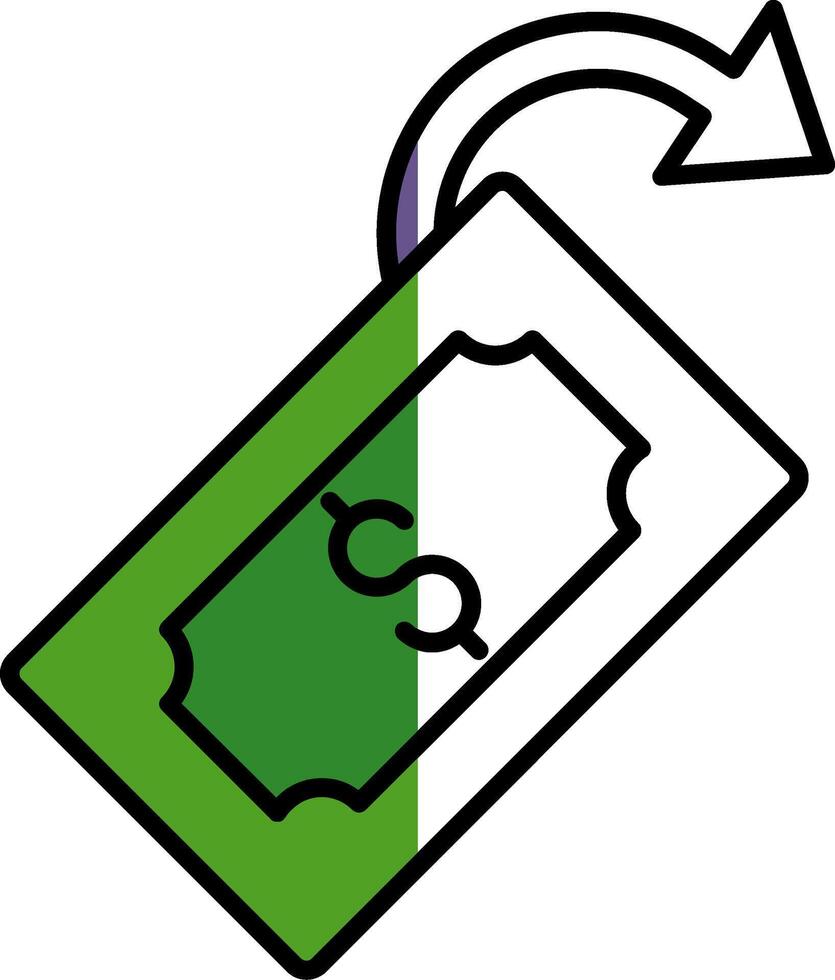 cashback Filled Half Cut Icon vector