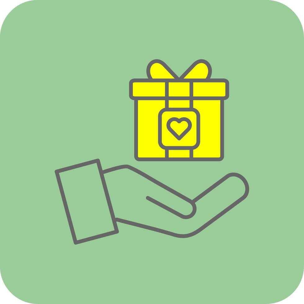 Gift Filled Yellow Icon vector