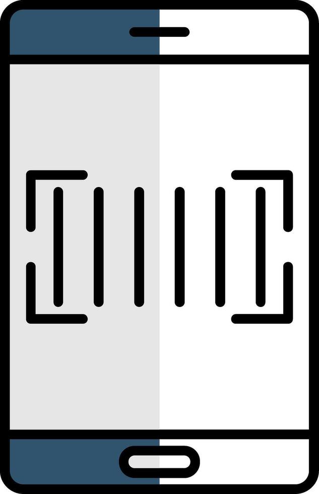 Barcode Scanner Filled Half Cut Icon vector