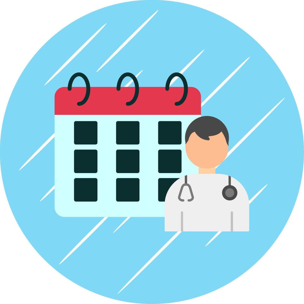 Calendar Flat Blue Circle Icon vector