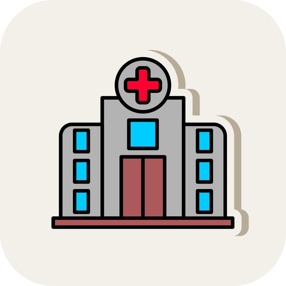 Hospital Line Filled White Shadow Icon vector