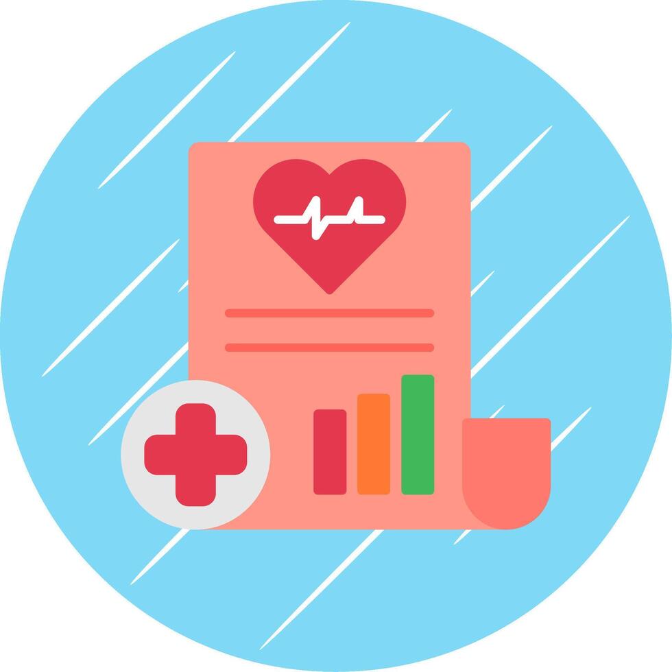 Medical Report Flat Blue Circle Icon vector