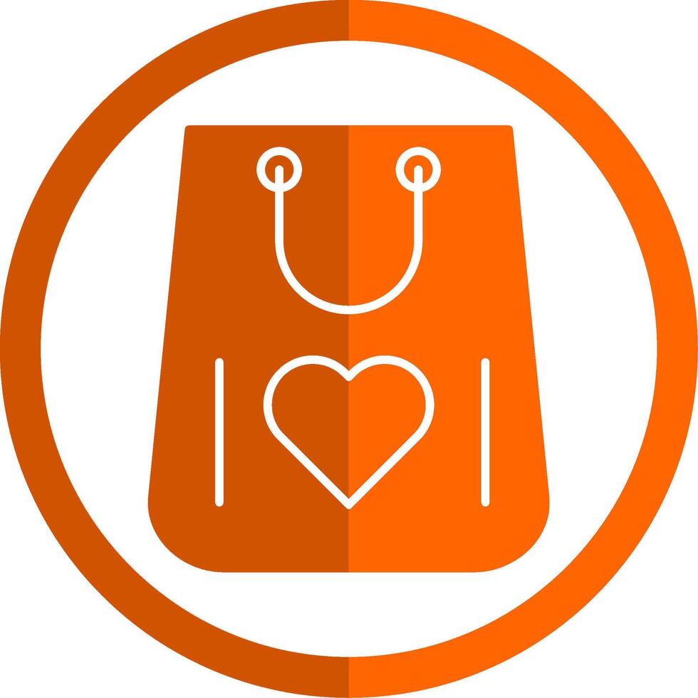 Shopping Bag Glyph Orange Circle Icon vector