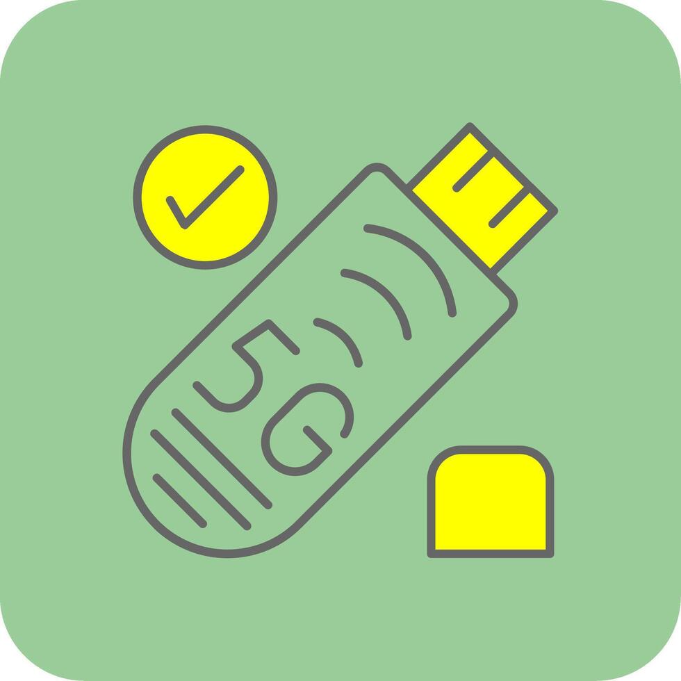 Usb Stick Filled Yellow Icon vector