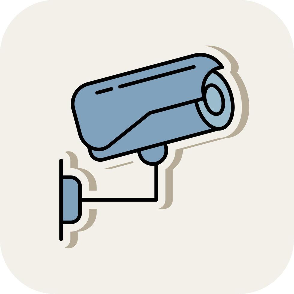 Security Camera Line Filled White Shadow Icon vector