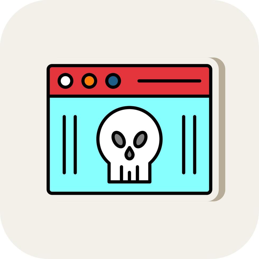 Webpage Line Filled White Shadow Icon vector