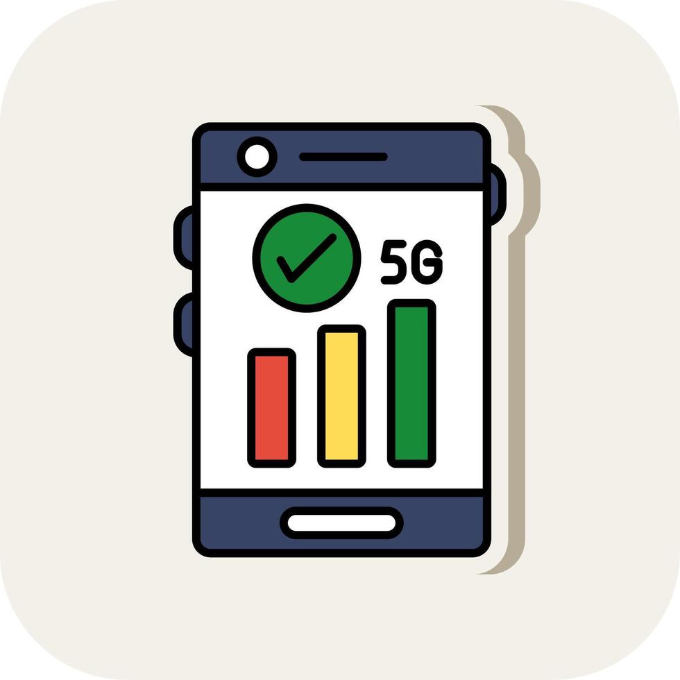 Good Signal Line Filled White Shadow Icon vector