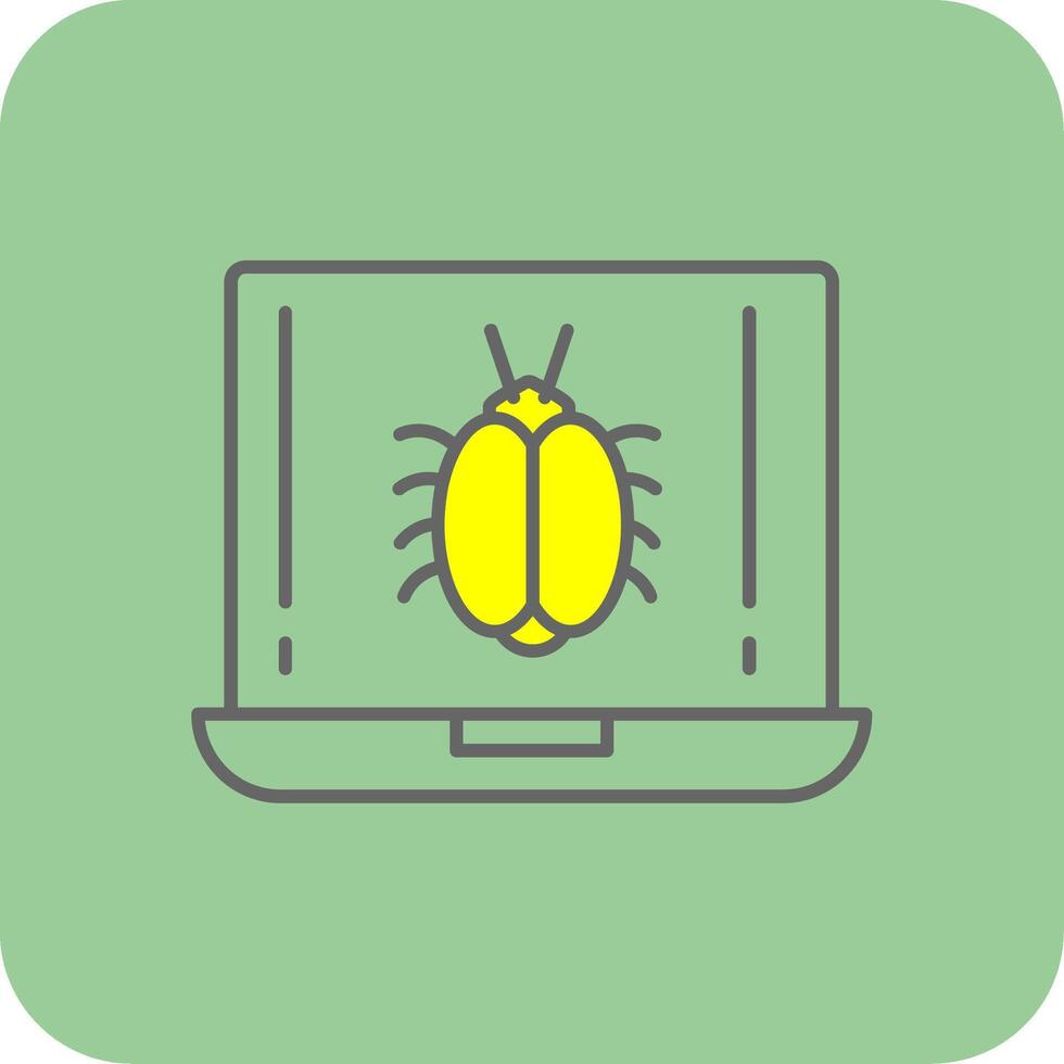 Bug Filled Yellow Icon vector