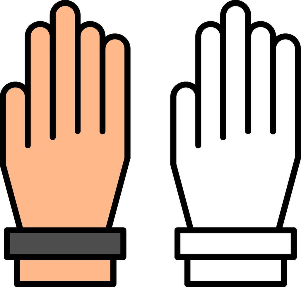 Glove Filled Half Cut Icon vector