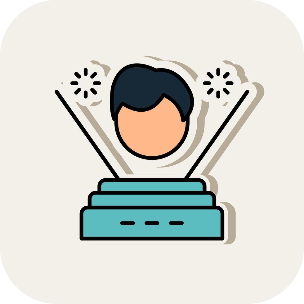 Hologram Line Filled White Shadow Icon vector