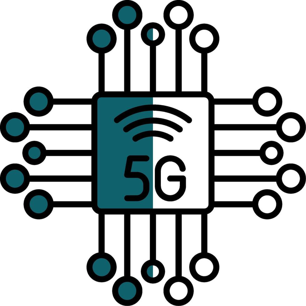 Chipset Filled Half Cut Icon vector