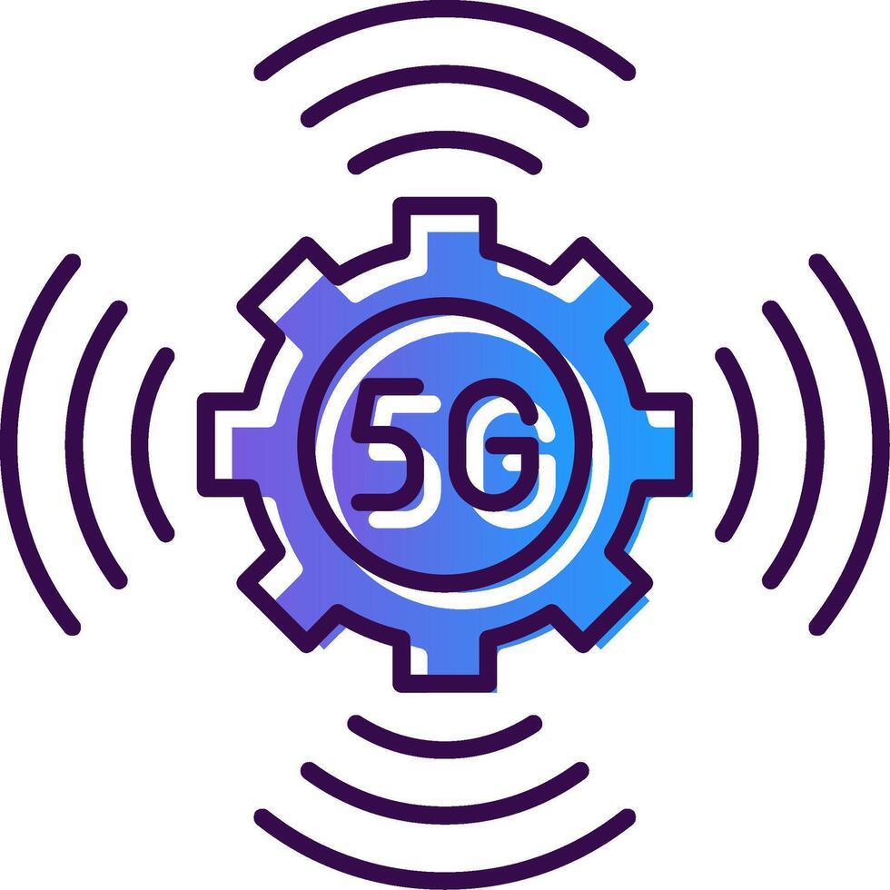 5G Gradient Filled Icon vector