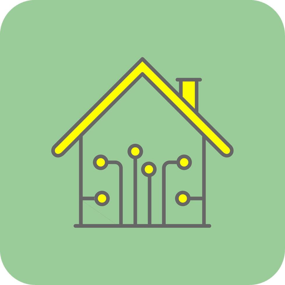 Smart Home Filled Yellow Icon vector