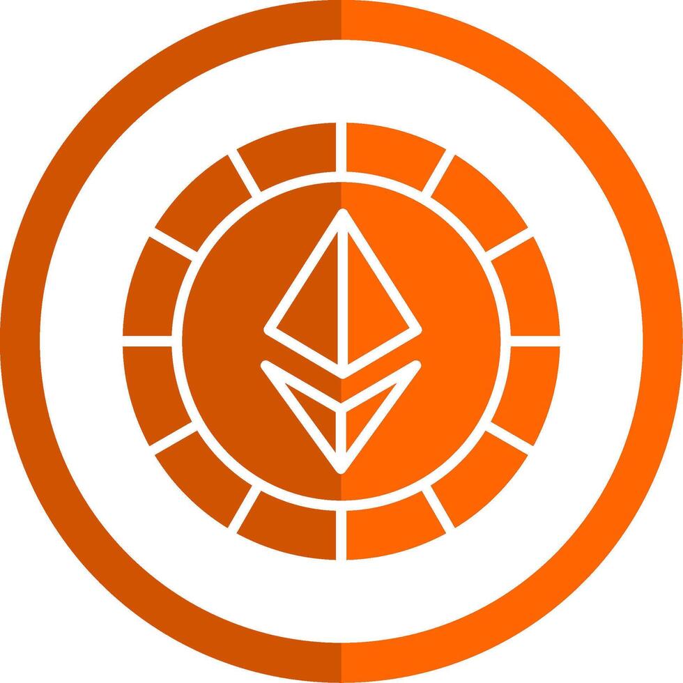 Ethereum Coins Glyph Orange Circle Icon vector