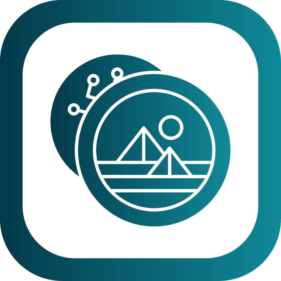 Decentraland Glyph Gradient Round Corner Icon vector