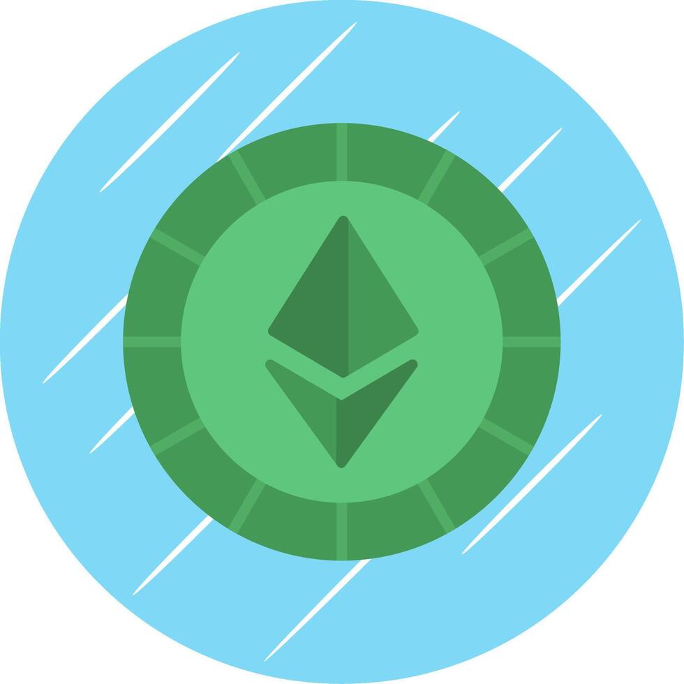 Ethereum Coins Flat Blue Circle Icon vector