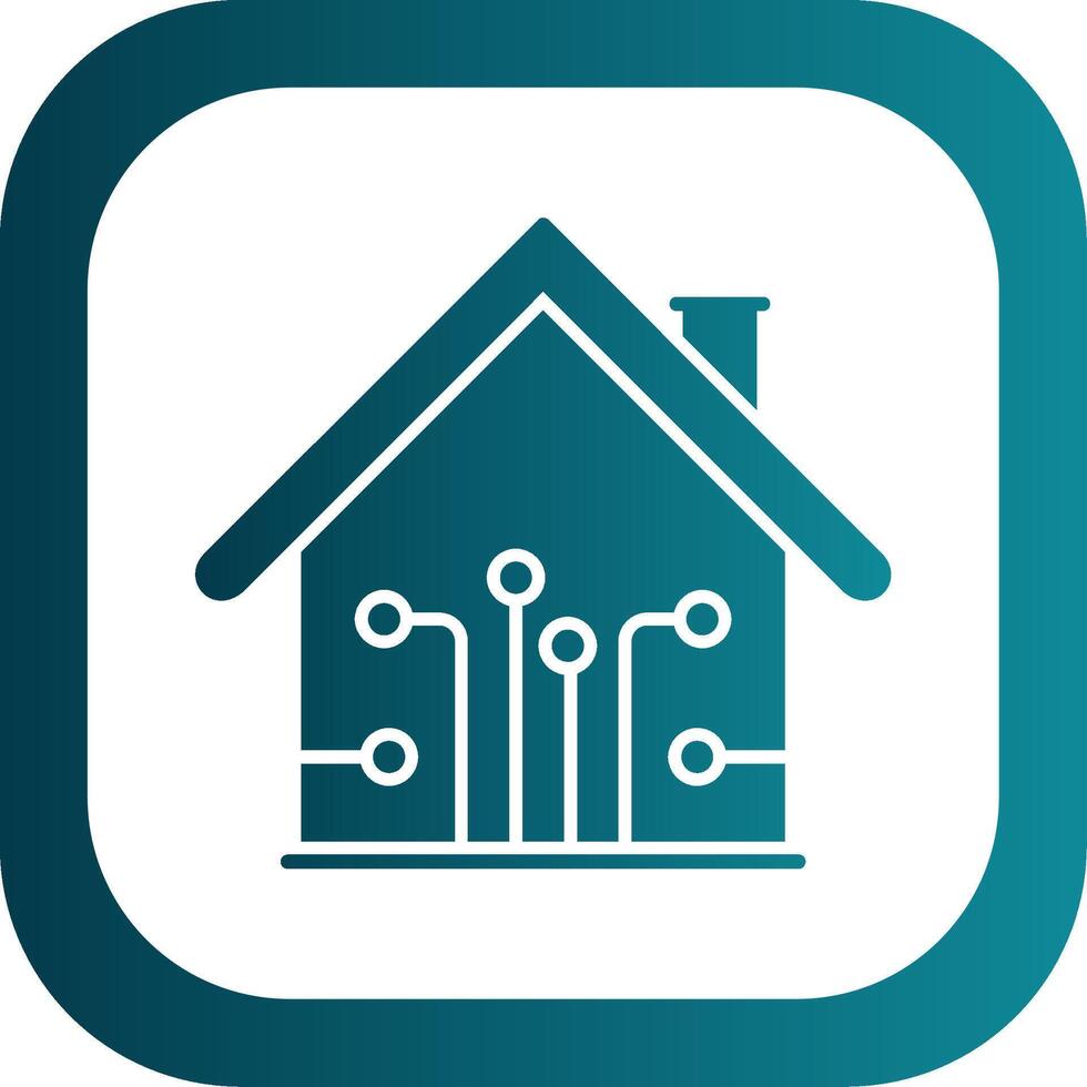Smart Home Glyph Gradient Round Corner Icon vector