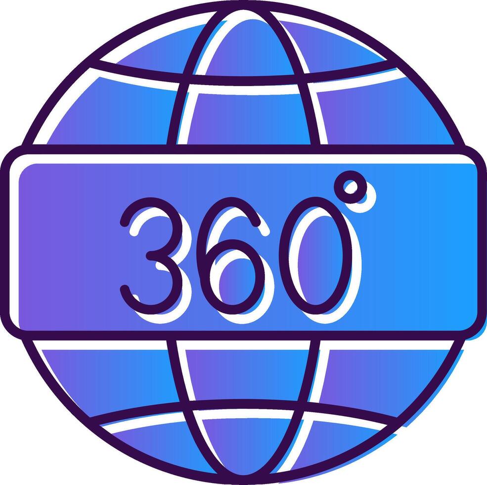 360 View Gradient Filled Icon vector