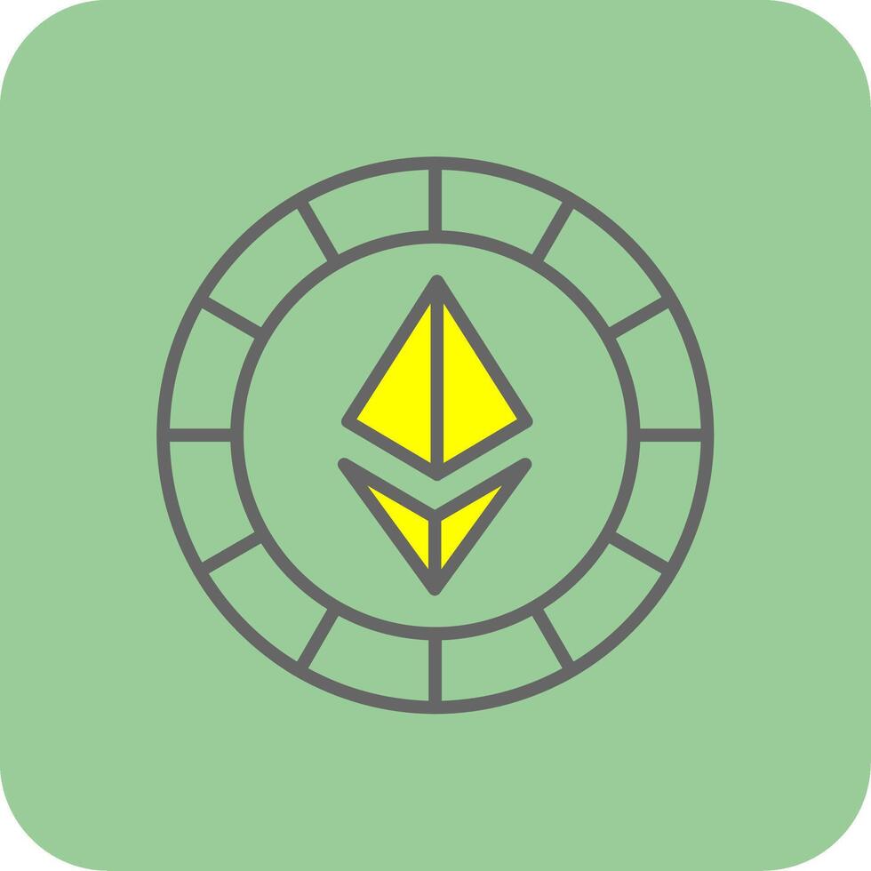 Ethereum Coins Filled Yellow Icon vector