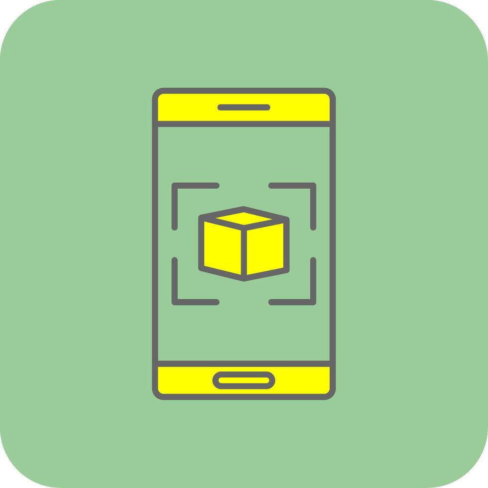 Augmented Reality Filled Yellow Icon vector