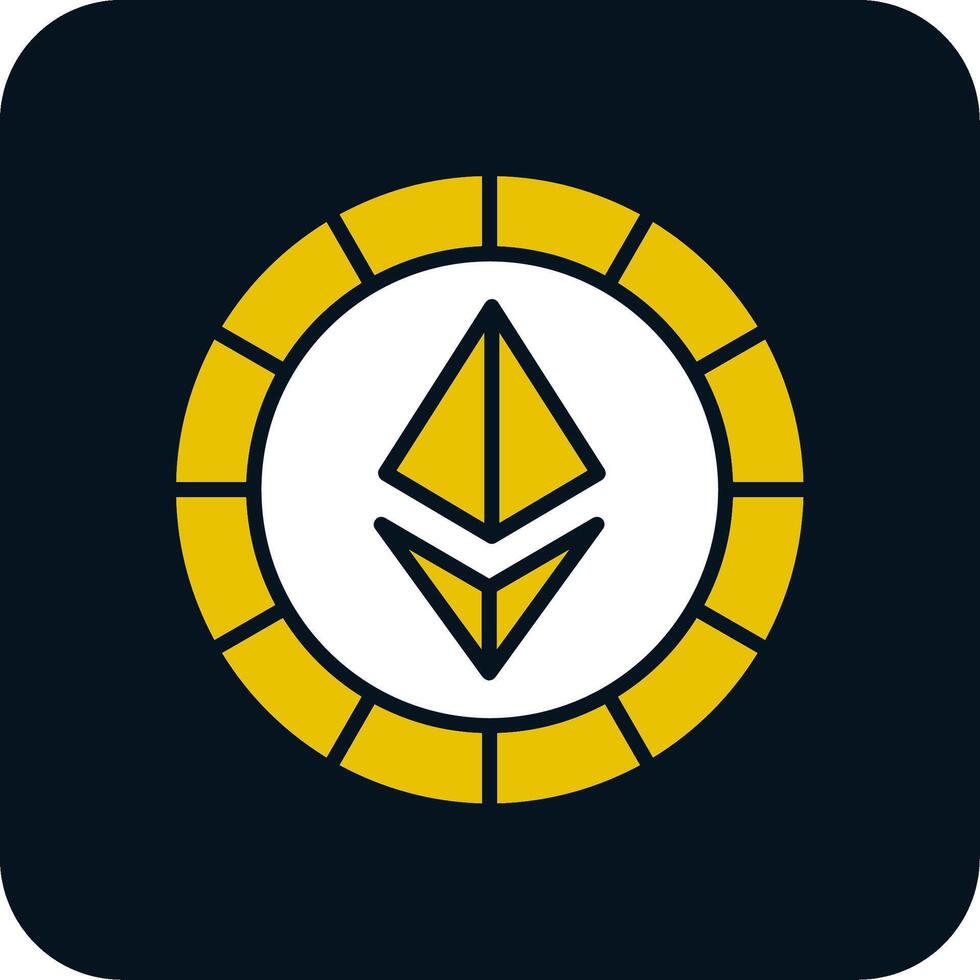 ethereum monedas glifo dos color icono vector