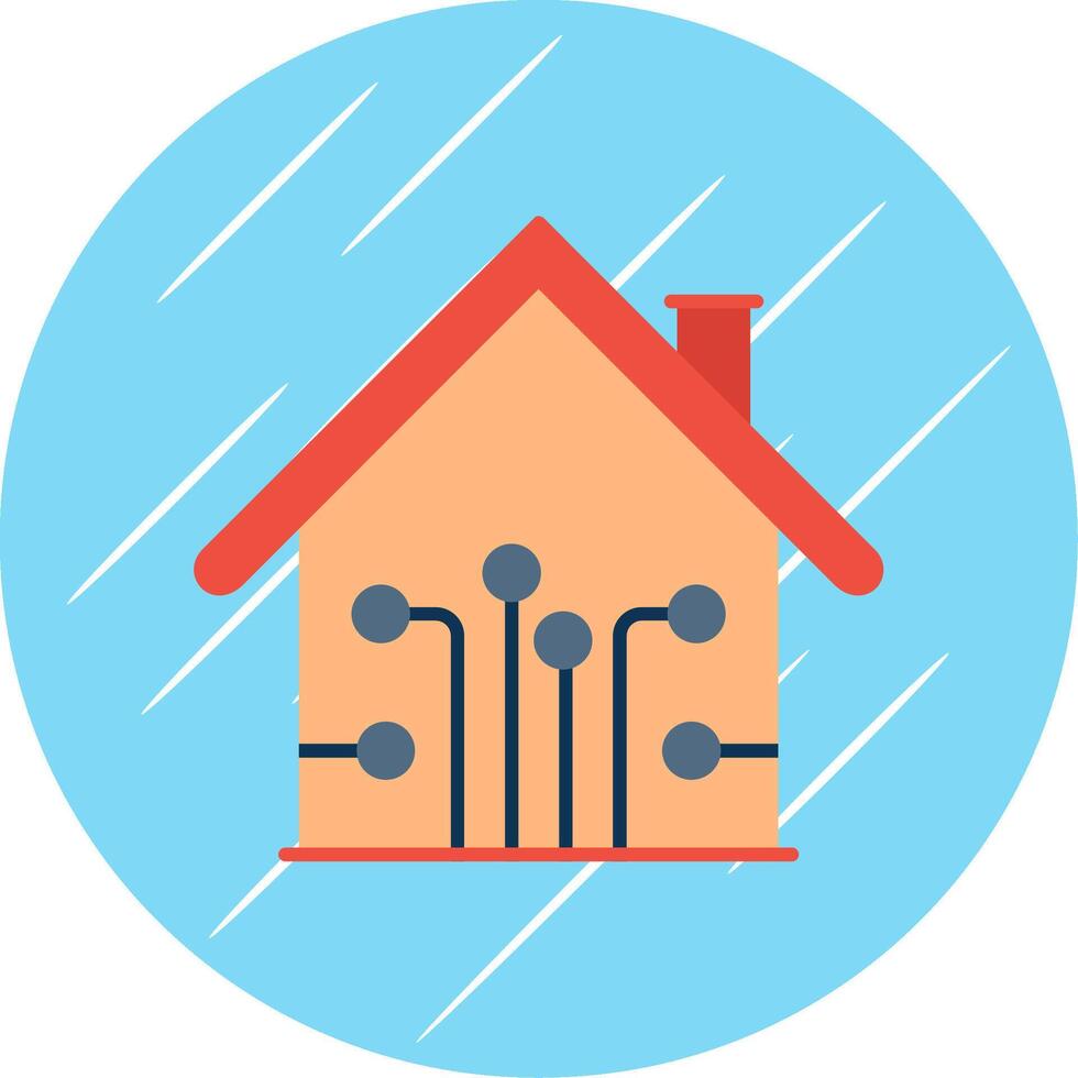 Smart Home Flat Blue Circle Icon vector