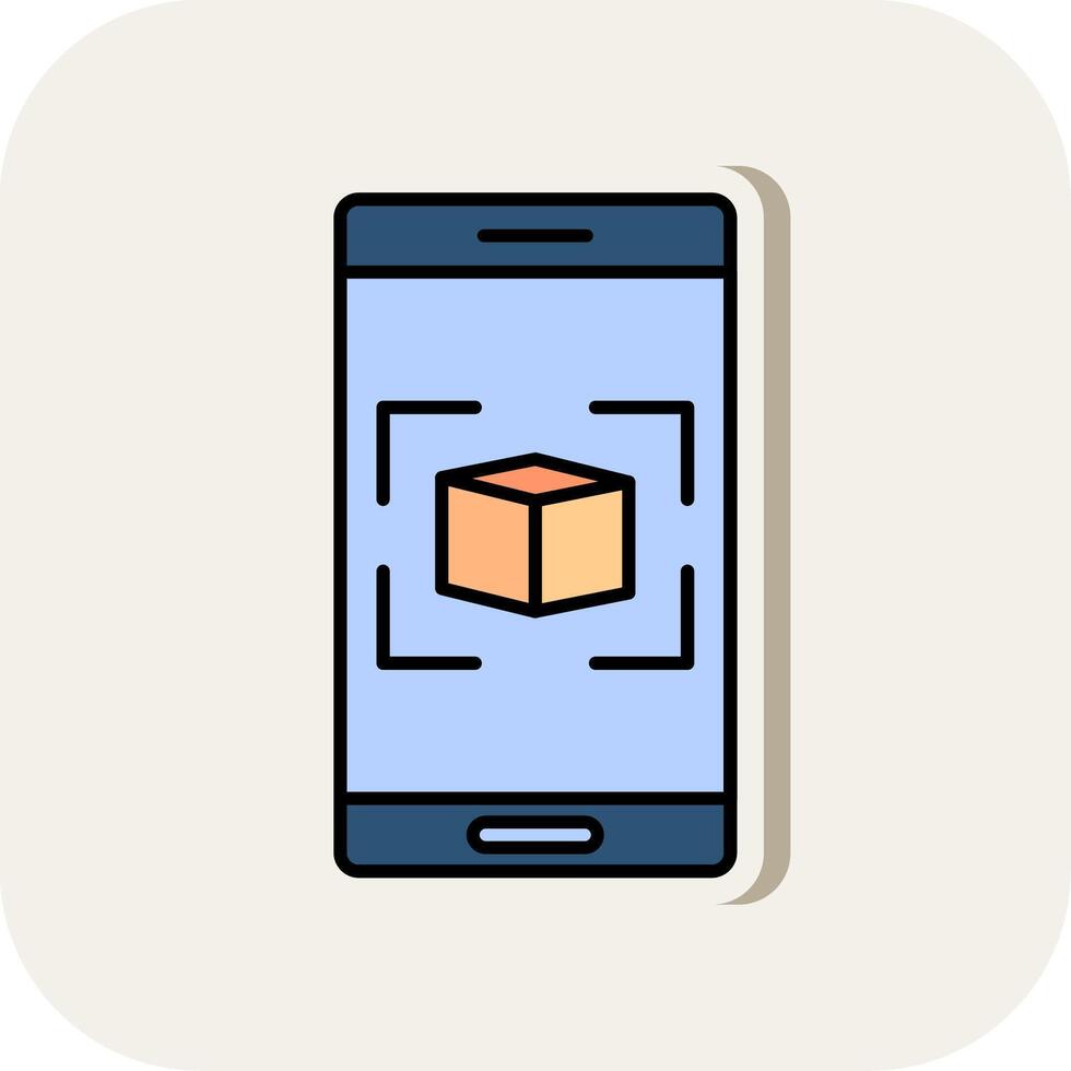 Augmented Reality Line Filled White Shadow Icon vector