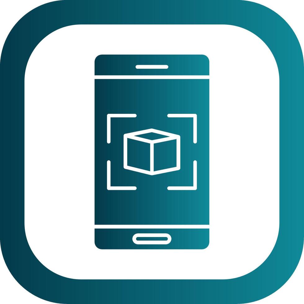Augmented Reality Glyph Gradient Round Corner Icon vector